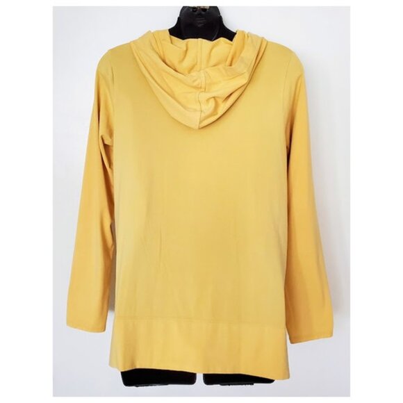J.Jill Luxe Supima Pullover T-Shirt Tunic Hoodie Pockets Seam Stitching Size S - Picture 2 of 10